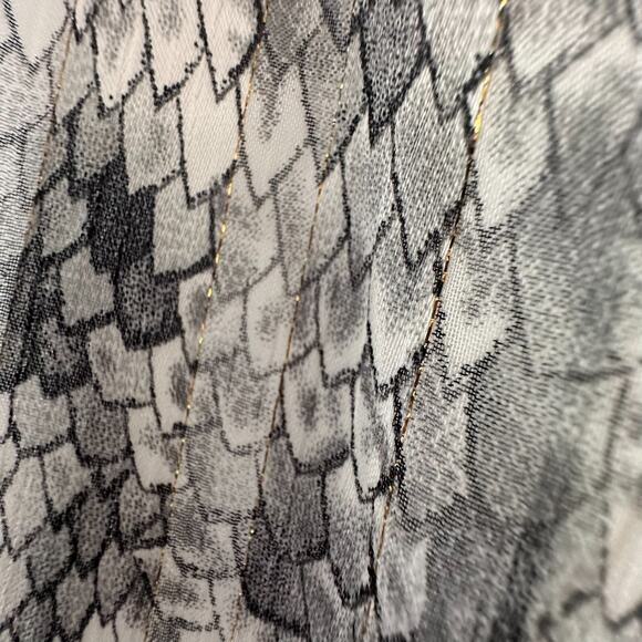 She + Sky Women Gray White Maxi Dress Snake Skin V Neck Summer Size L - Picture 6 of 9